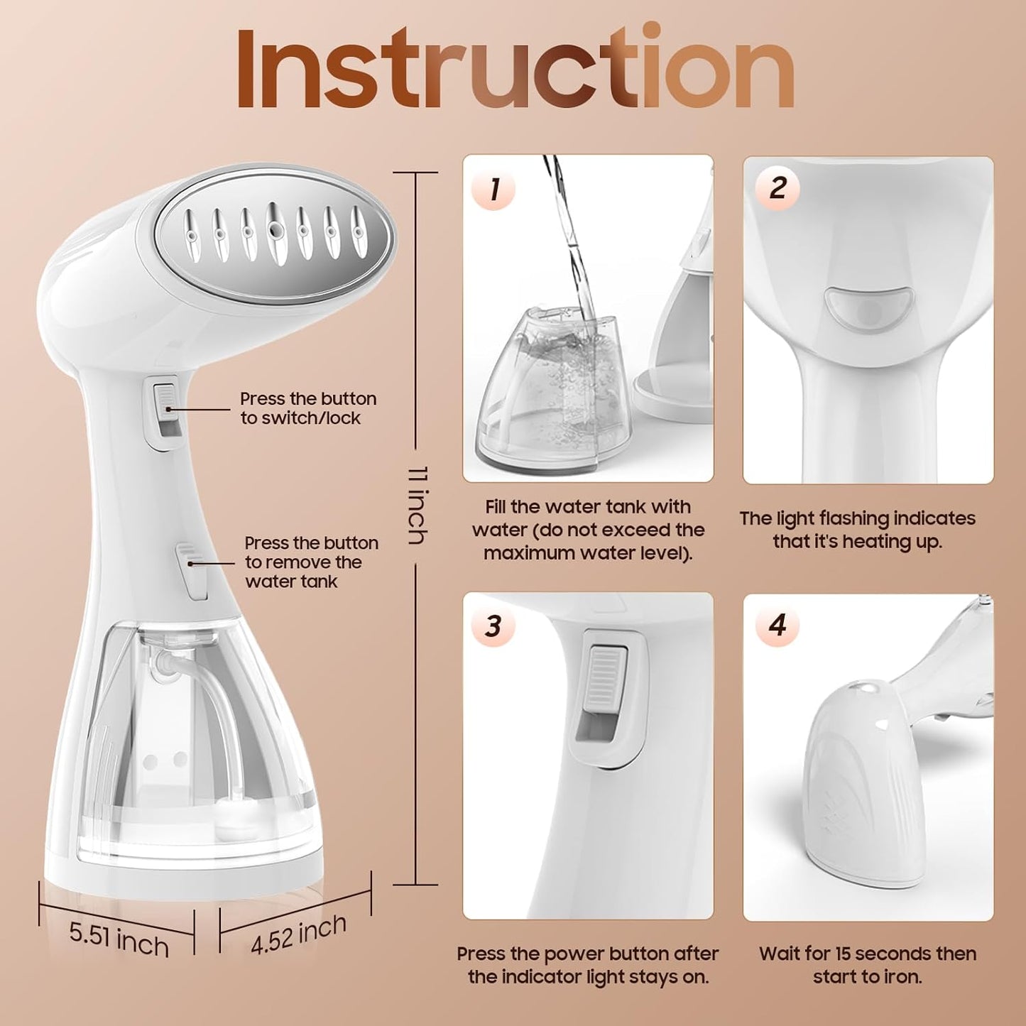 Handheld Portable Steamer For Cloths