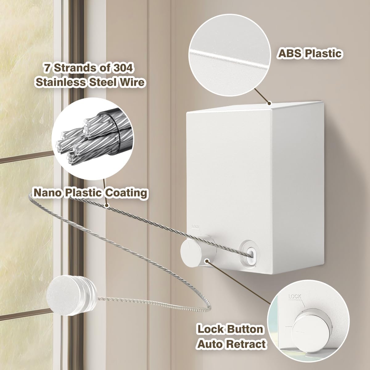 Retractable Clothesline Drying Rope