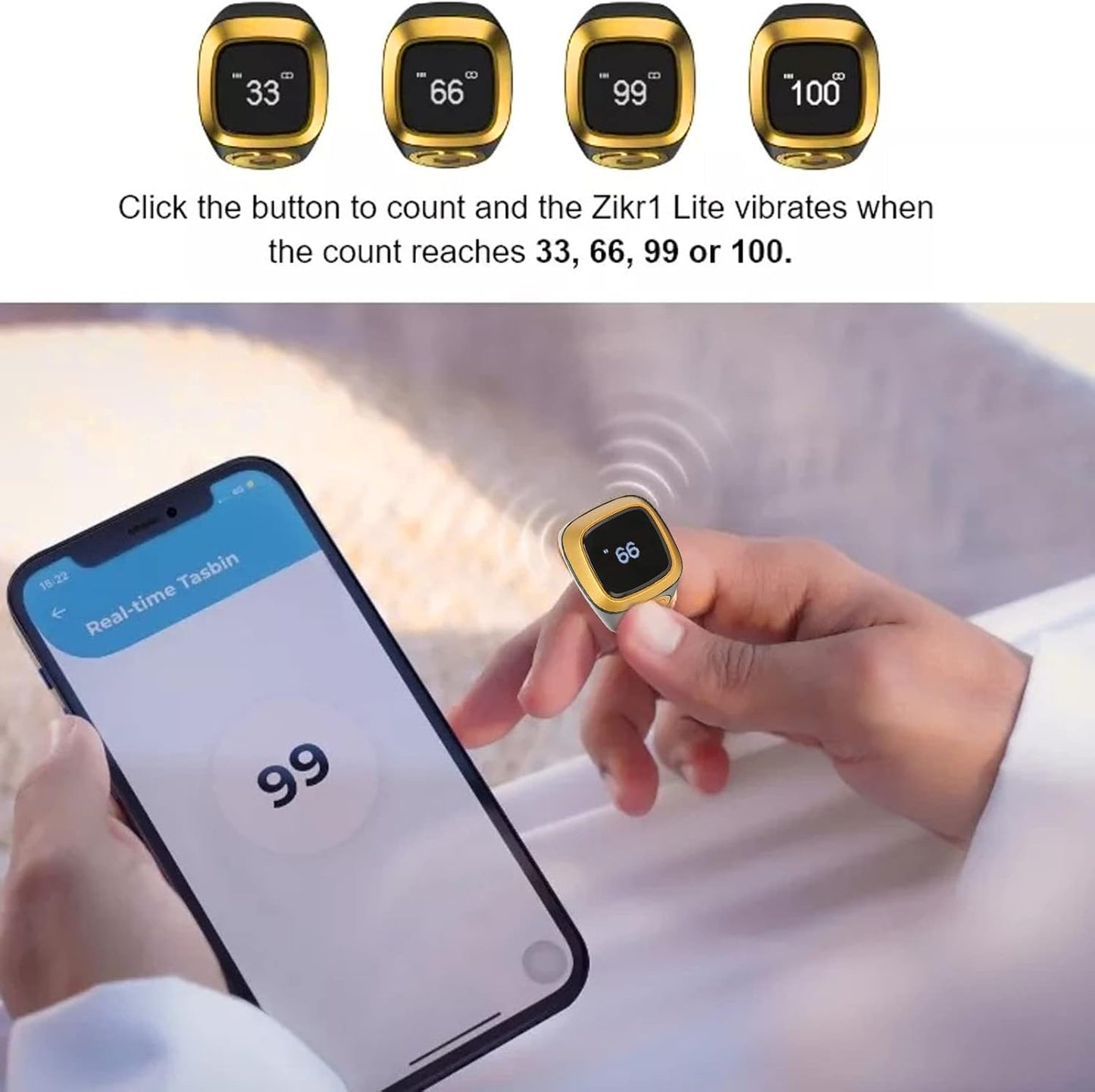 Smart Zikr Ring Digital Counter