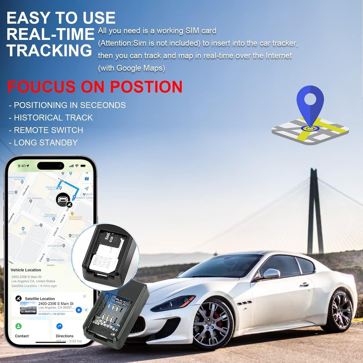 Magnetic Mini GPS Real Time Tracker For Multipurpose