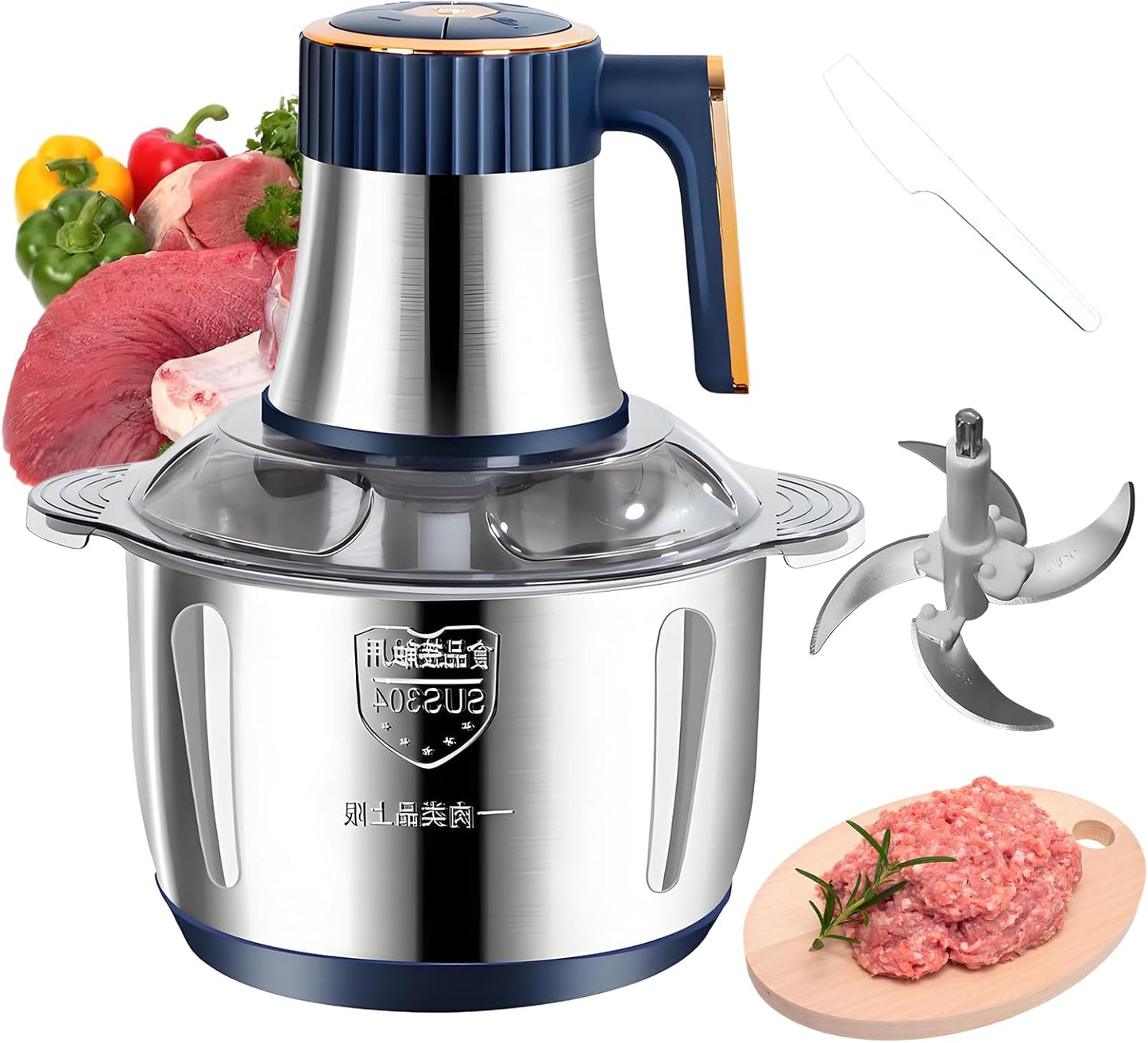 Stainless Steel Electric Food Chopper - 5L
