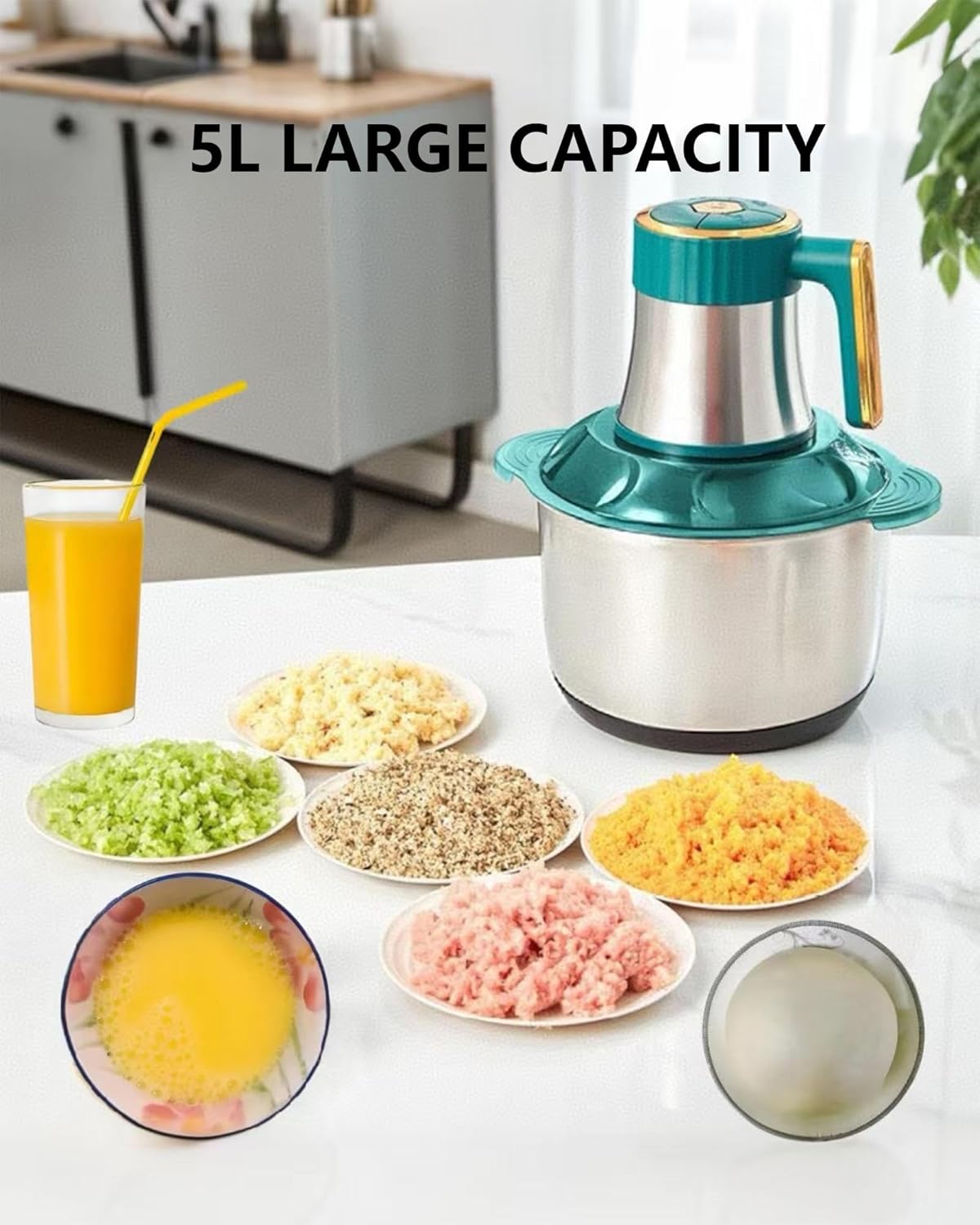 Stainless Steel Electric Food Chopper - 5L