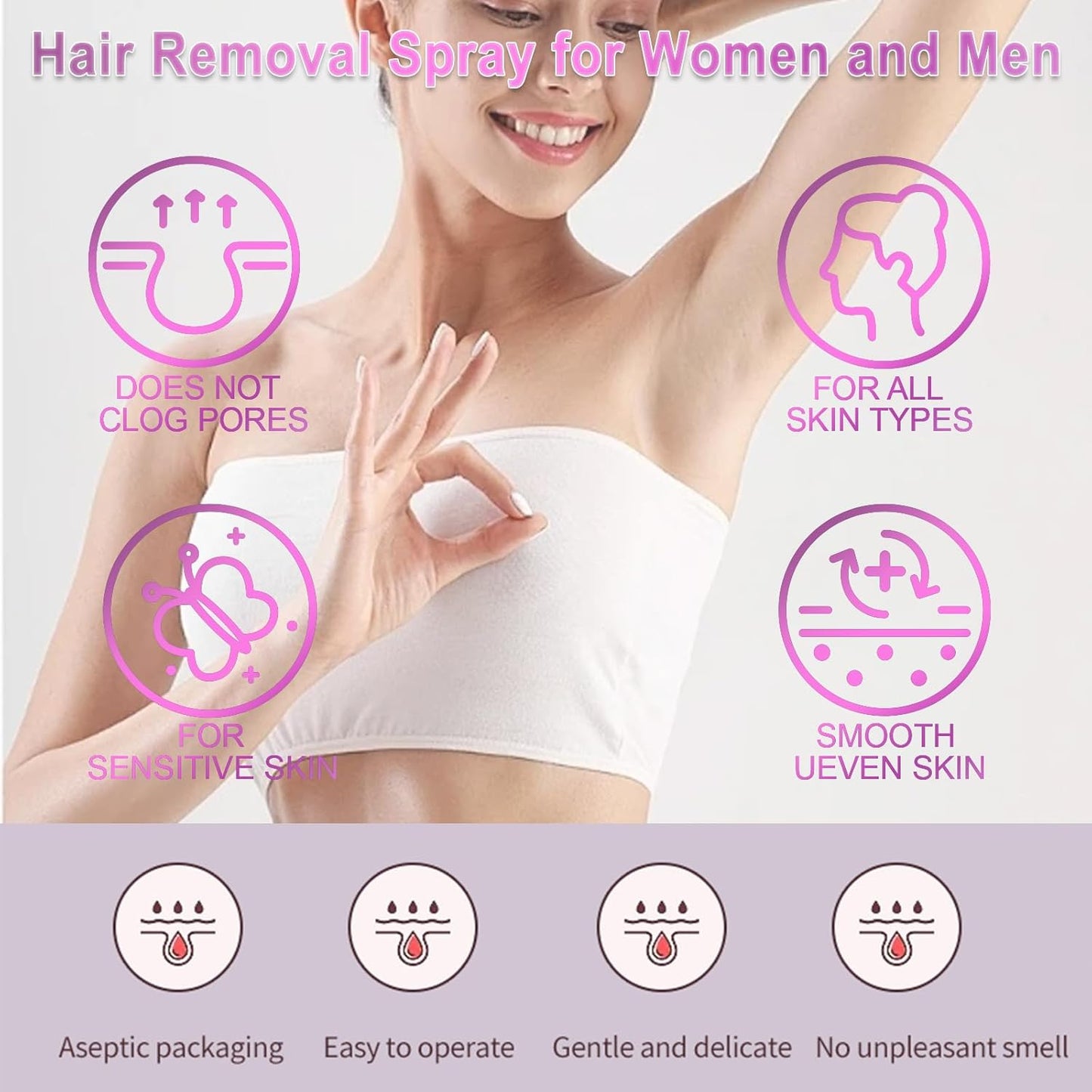 Unisex Hair Removal Spray Suitable For All Skin Types